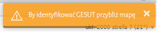 Widok okna z komunikatem systemu EWID